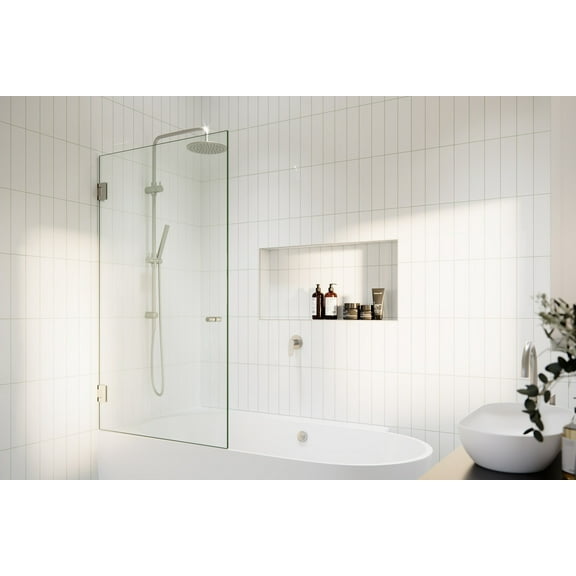 Albedo 34 in. x 58 in. Frameless Glass Bathtub Shower Door