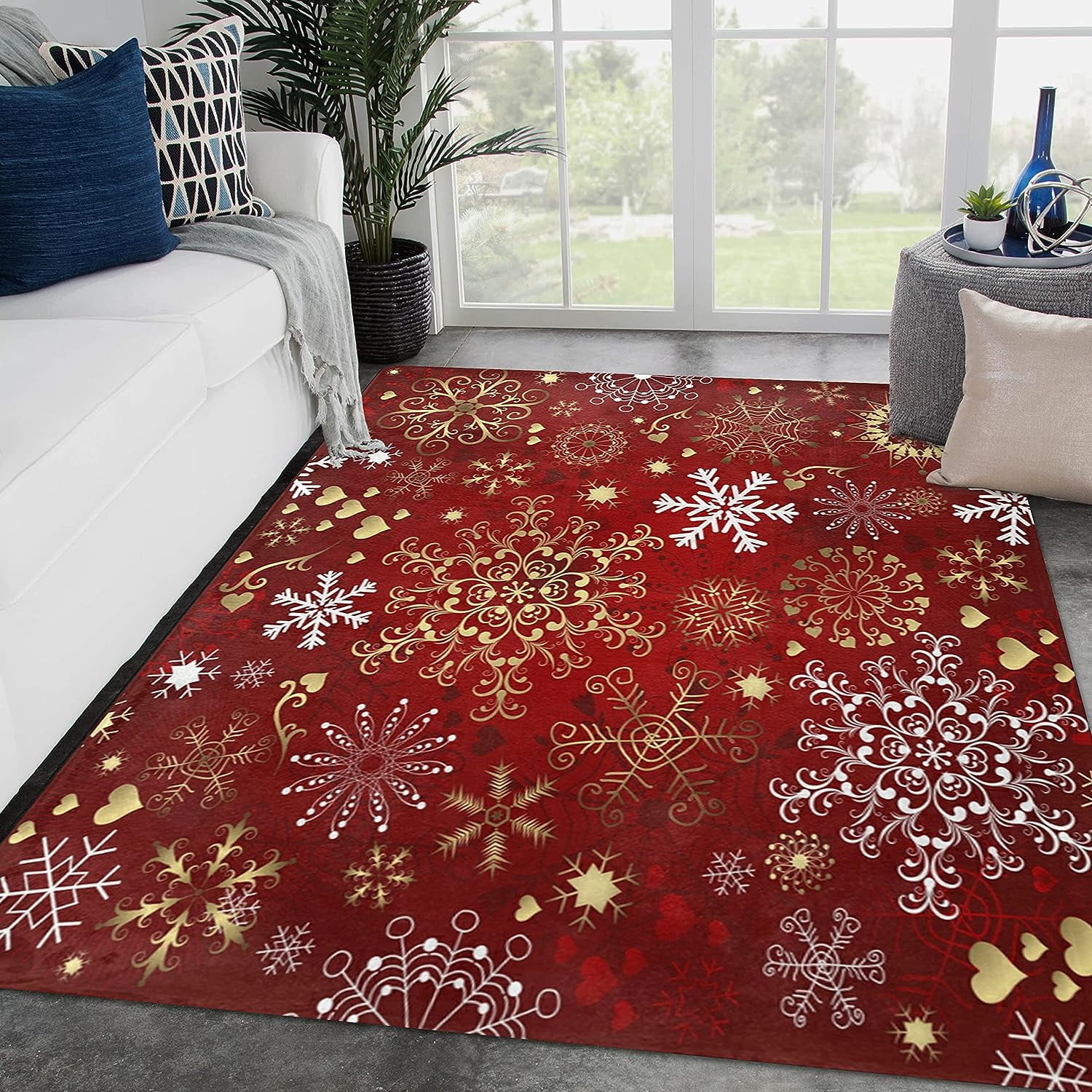 Tappetino Albero Natale Awtlife | Diametro 76,2 Cm | In Iuta Con Babbo Natale E Renne - Foto 9