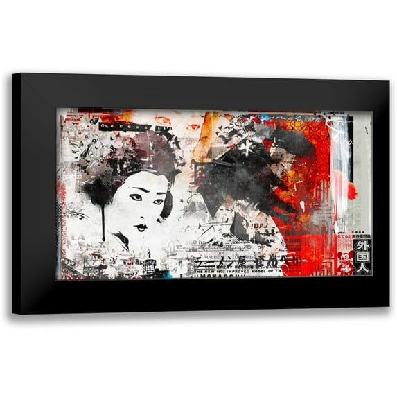 Albers, Teis 14x9 Black Modern Framed Museum Art Print Titled - Monarc Geisha