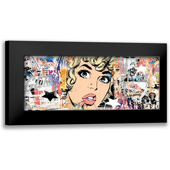 Albers, Teis 24x12 Black Modern Framed Museum Art Print Titled - Glitter