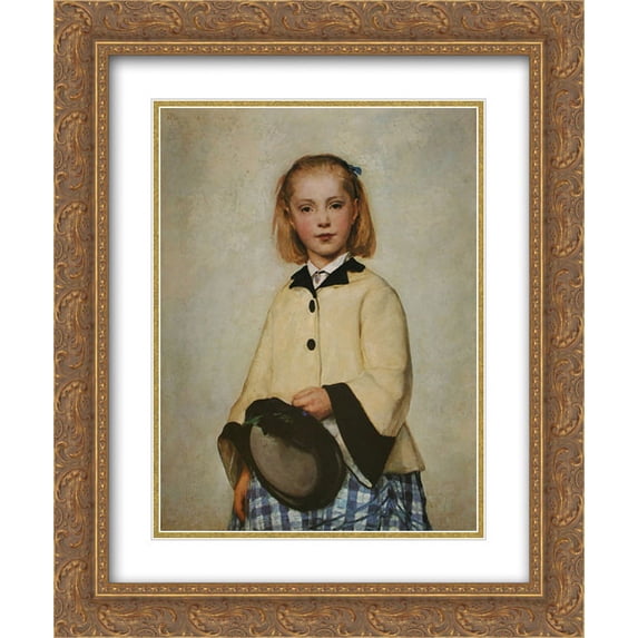 Albert Anker 2x Matted 20x24 Gold Ornate Framed Art Print 'Louise Anker'