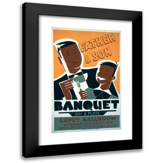 Albert Bender 13x18 Black Modern Framed Museum Art Print Titled - Father and Son Banquet (1939)