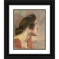 thumbnail image 1 of Albert Besnard 15x18 Black Ornate Wood Framed Double Matted Museum Art Print Titled - Head of a Young Girl (1928), 1 of 5