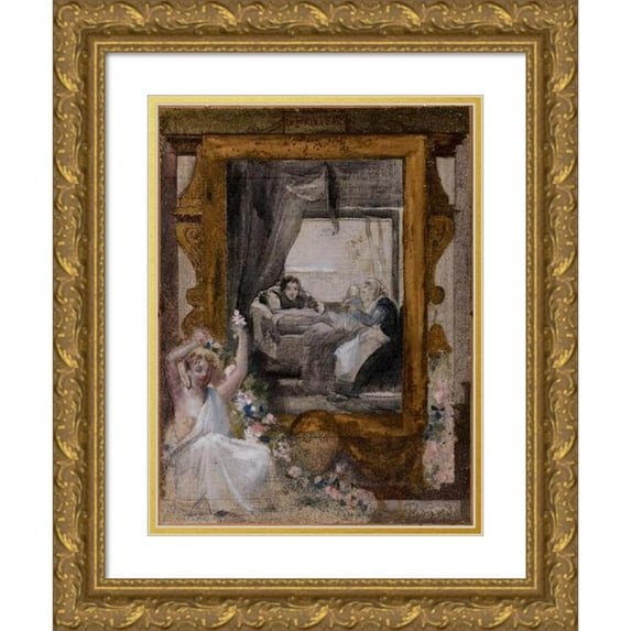 Albert Besnard 15x18 Gold Ornate Wood Frame and Double Matted Museum Art Print Titled - Spring (1880)