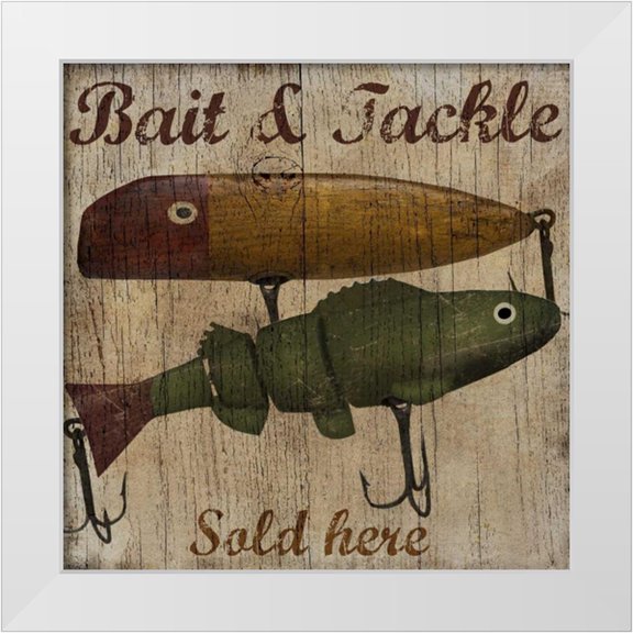 Albert, Beth 12x12 White Modern Wood Framed Museum Art Print Titled - Bait and Tackle