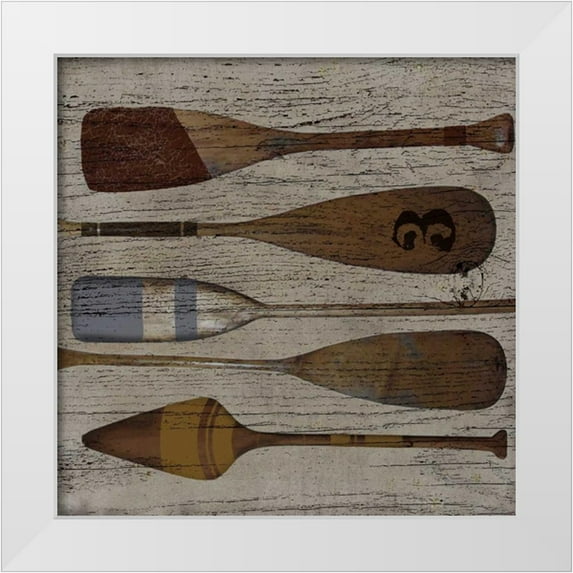 Albert, Beth 12x12 White Modern Wood Framed Museum Art Print Titled - Lake Oars III