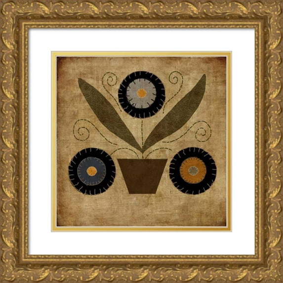Albert, Beth 15x15 Gold Ornate Wood Framed with Double Matting Museum Art Print Titled - American Fruit Harvest