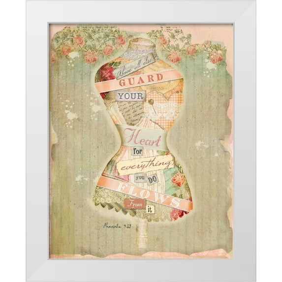 Albert, Beth 26x32 White Modern Wood Framed Museum Art Print Titled - Guard Your Heart II