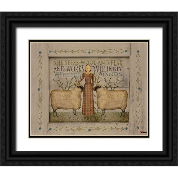 Albert, Beth 32x26 Black Ornate Wood Framed with Double Matting Museum Art Print Titled - She Seeks