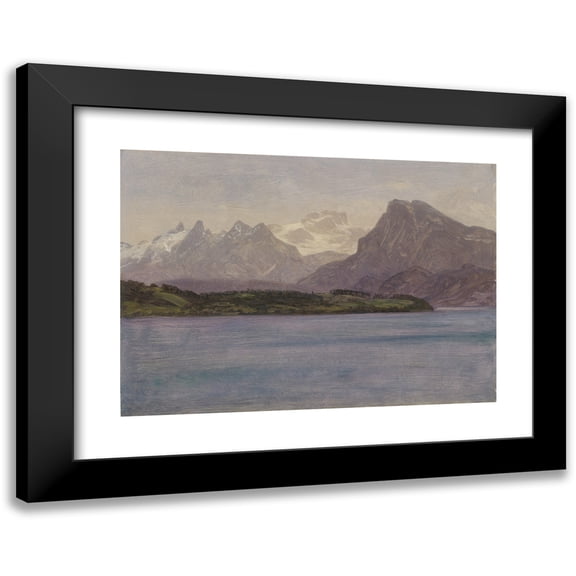 Albert Bierstadt 14x11 Black Modern Framed Museum Art Print Titled - Alaskan Coast Range (ca. 1889)