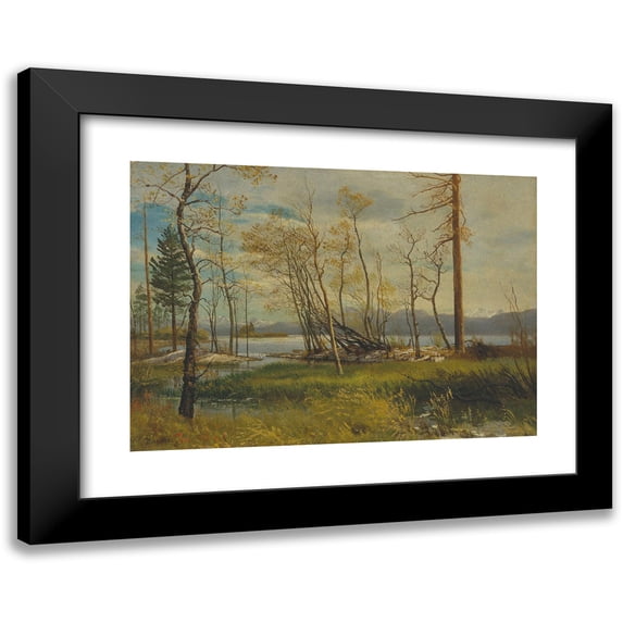 Albert Bierstadt 14x11 Black Modern Framed Museum Art Print Titled - Lake Tahoe (1872)