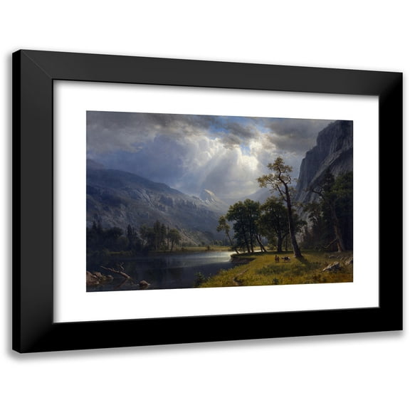 Albert Bierstadt 14x11 Black Modern Framed Museum Art Print Titled - Mount Starr King, Yosemite (1866)