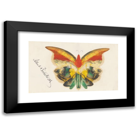 Albert Bierstadt 18x12 Black Modern Framed Museum Art Print Titled - Yellow Butterfly (ca. 1890)