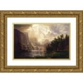 thumbnail image 1 of Albert Bierstadt 18x12 Gold Ornate Wood Frame and Double Matted Museum Art Print Titled - Among the Sierra Nevada, California, 1 of 4