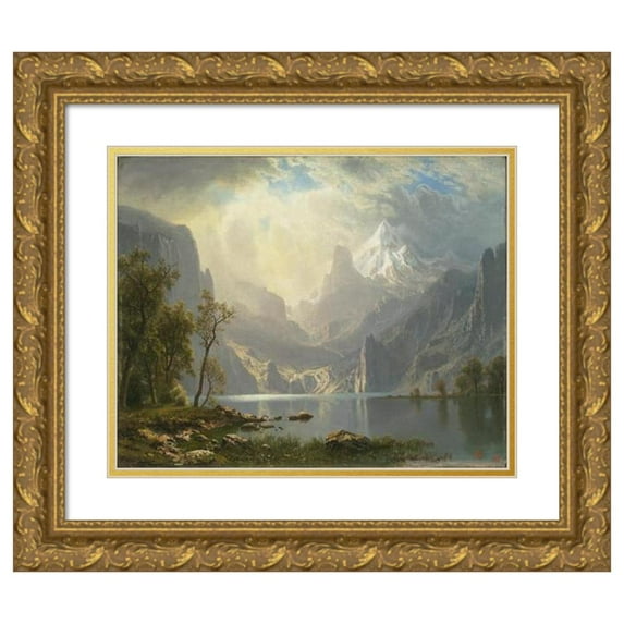 Albert Bierstadt 18x15 Gold Ornate Wood Frame and Double Matted Museum Art Print Titled - In the Sierras (1868)