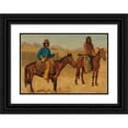 thumbnail image 1 of Albert Bierstadt 24x18 Black Ornate Framed Double Matted Museum Art Print Titled: Trapper and Indian Guide on Horseback, 1 of 5