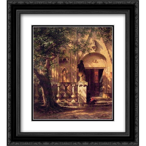 Albert Bierstadt 2x Matted 20x24 Black Ornate Framed Art Print 'Sunlight and Shadow'