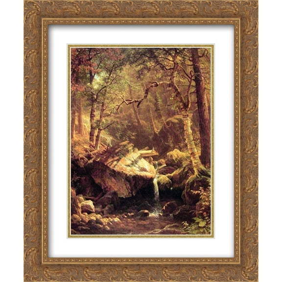 Albert Bierstadt 2x Matted 20x24 Gold Ornate Framed Art Print 'The Mountain Brook'