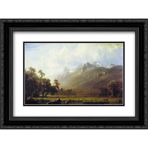 Albert Bierstadt 2x Matted 24x18 Black Ornate Framed Art Print 'The Sierras near Lake Tahoe'