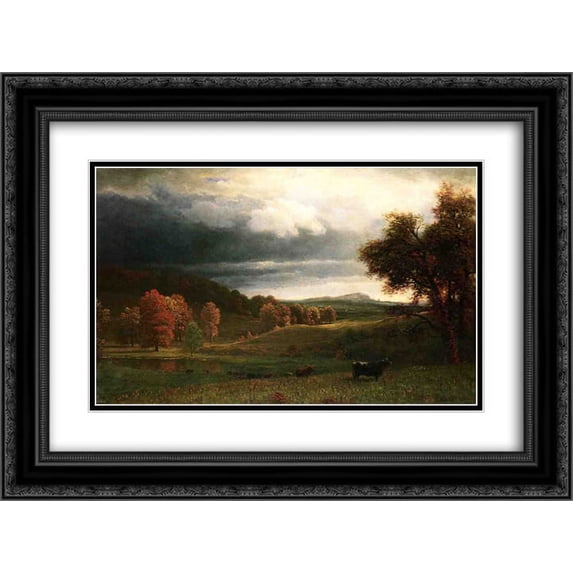 Albert Bierstadt 2x Matted 24x20 Black Ornate Framed Art Print 'Autumn Landscape: The Catskills'