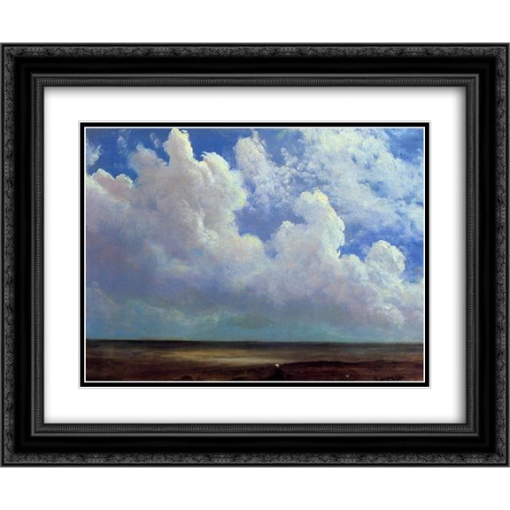 Albert Bierstadt 2x Matted 24x20 Black Ornate Framed Art Print 'Beach Scene'