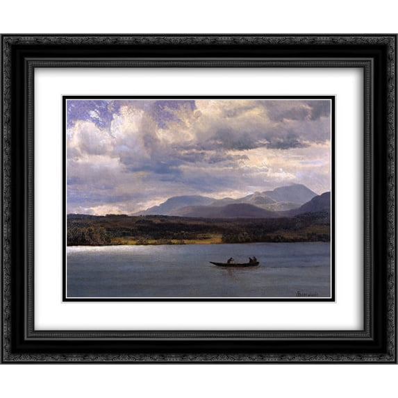 Albert Bierstadt 2x Matted 24x20 Black Ornate Framed Art Print 'Overlook Mountain from Olana'