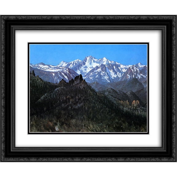 Albert Bierstadt 2x Matted 24x20 Black Ornate Framed Art Print 'Sierra Nevada'