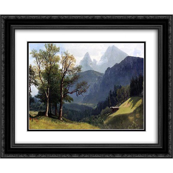 Albert Bierstadt 2x Matted 24x20 Black Ornate Framed Art Print 'Tyrolean Landscape'