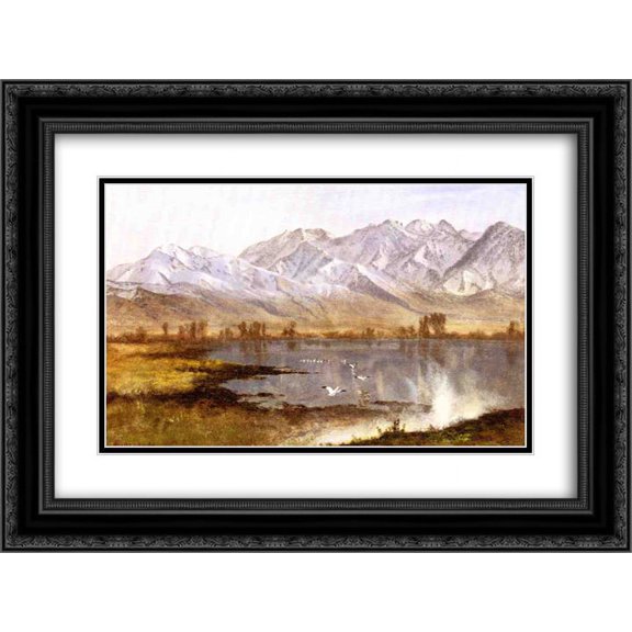 Albert Bierstadt 2x Matted 24x20 Black Ornate Framed Art Print 'Wasatch Mountains, Utah'