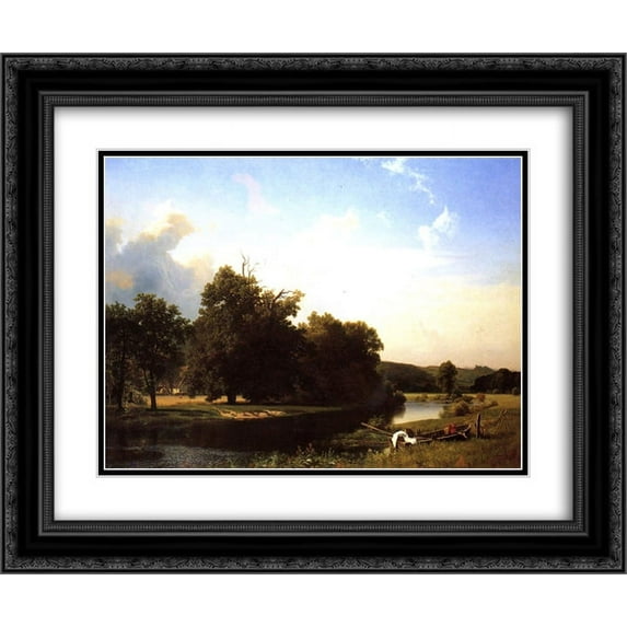 Albert Bierstadt 2x Matted 24x20 Black Ornate Framed Art Print 'Westphalia'