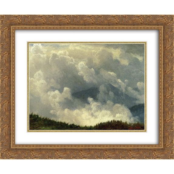 Albert Bierstadt 2x Matted 24x20 Gold Ornate Framed Art Print 'Mountain Mist'