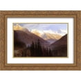 thumbnail image 1 of Albert Bierstadt 2x Matted 24x20 Gold Ornate Framed Art Print 'Sunrise at Glacier Station', 1 of 2