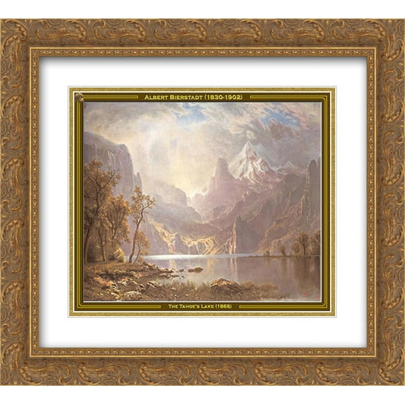 Albert Bierstadt 2x Matted 24x20 Gold Ornate Framed Art Print 'The Tahoe's Lake'