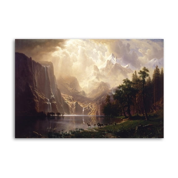 Albert Bierstadt Among The Sierra Nevada Artworks Canvas Poster Room Aesthetic Wall Art Prints Home Modern Decor Gifts 12x18inch(30x45cm)