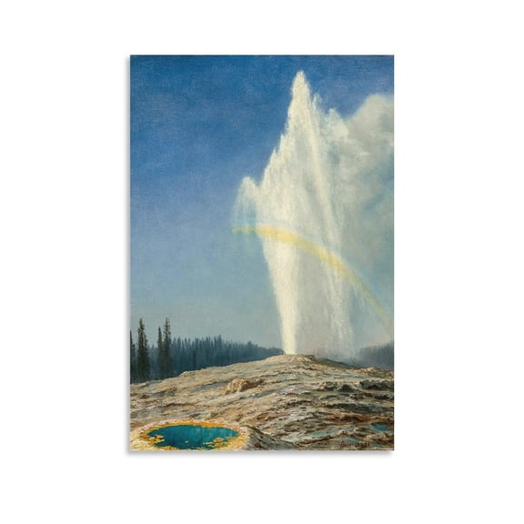 Albert Bierstadt (Old Faithful) Posters of Famous Paintings Poster Canvas Art Poster and Wall Art Picture Print Modern Family bedroom Decor Posters 08x12inch(20x30cm)