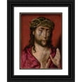 thumbnail image 1 of Albert Bouts 14x18 Black Ornate Wood Framed Double Matted Museum Art Print Titled - Christ with the Crown of Thorns (Tortured Christ) (1500 - 1520), 1 of 5
