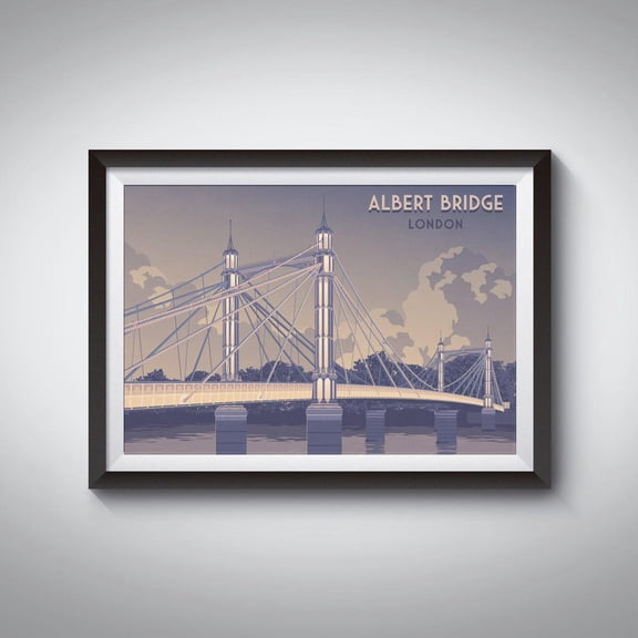 Albert Bridge London River Thames Chelsea Architecture Art Unframed Paper Print