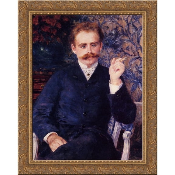 Albert Cahen d`Anvers 20x24 Gold Ornate Wood Framed Canvas Art by Renoir, Pierre Auguste