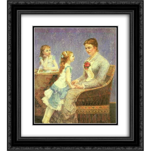 Albert Dubois Pillet 2x Matted 20x24 Black Ornate Framed Art Print 'Madame Bouchet et ses filles'