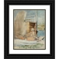 thumbnail image 1 of Albert Edelfelt 12x14 Black Ornate Wood Framed Double Matted Museum Art Print Titled: A Woman in a Boat at the Pier, 1 of 5