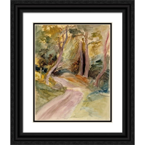 Albert Edelfelt 12x14 Black Ornate Wood Framed Double Matted Museum Art Print Titled: Forest