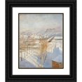 thumbnail image 1 of Albert Edelfelt 12x14 Black Ornate Wood Framed Double Matted Museum Art Print Titled: Paris in Snow (1887), 1 of 5