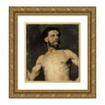 thumbnail image 1 of Albert Edelfelt 15x16 Gold Ornate Wood Frame and Double Matted Museum Art Print Titled - Male Model, Study (1874), 1 of 4