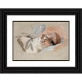 thumbnail image 1 of Albert Edelfelt 18x14 Black Ornate Wood Framed Double Matted Museum Art Print Titled - Lying Child, Sketch for Painting Christmas Morning (1888), 1 of 5