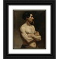 thumbnail image 1 of Albert Edelfelt 20x23 Black Ornate Framed Double Matted Museum Art Print Titled: Male Model, Academy Study (1874 - 1875), 1 of 5