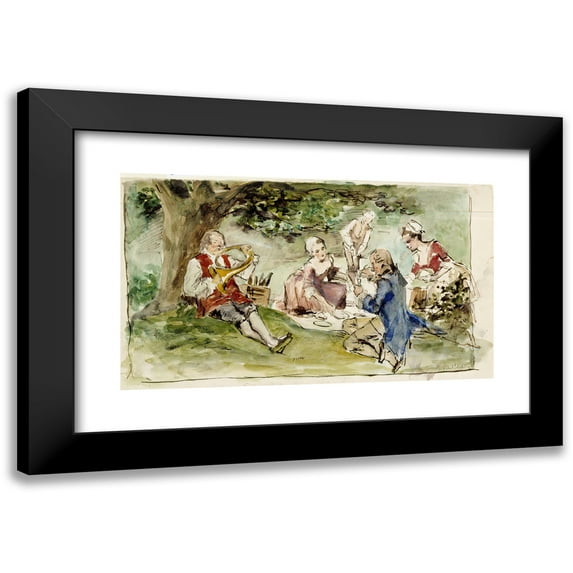 Albert Edelfelt 24x16 Black Modern Framed Museum Art Print Titled - Villa Next to the Source, Exercise