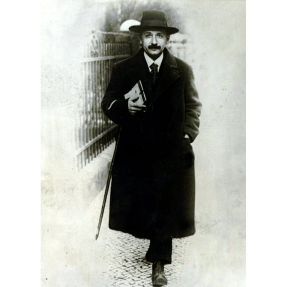 Albert Einstein-Albert Einstein Outside His Laboratory In Berlin History (18 x 24)