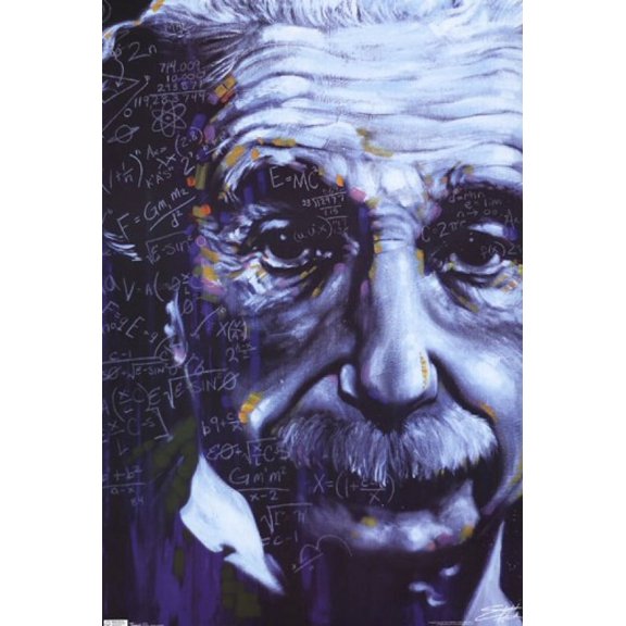 Albert Einstein - Artistic Formulas Poster Print (24 x 36)