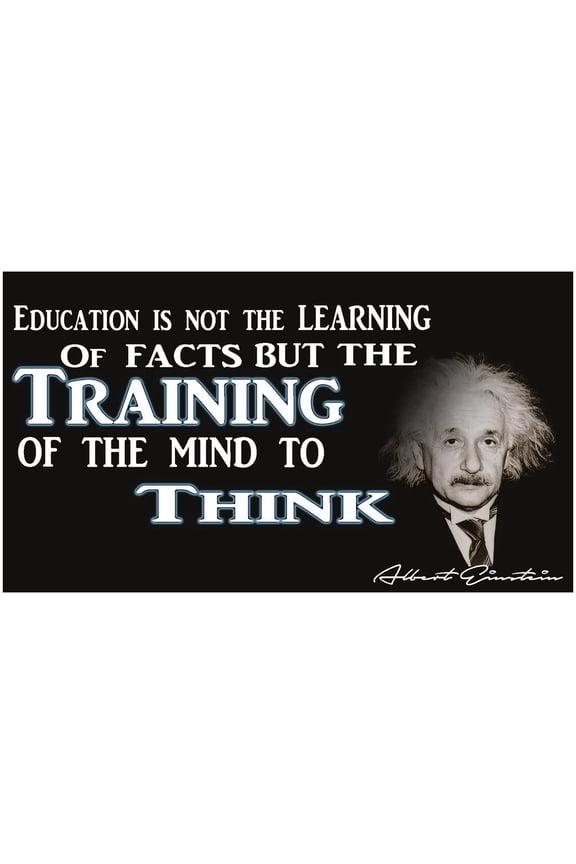 Albert Einstein Education Poster | 12-Inches By 18-Inches | Inspirational Motivational Educational Classroom | JSC101