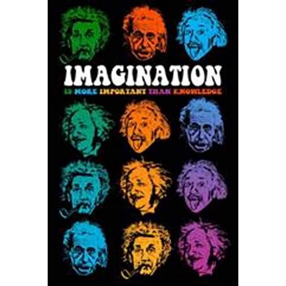 Albert Einstein - Faces of Imagination Laminated Poster 24x36 inches